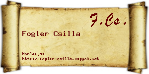 Fogler Csilla névjegykártya